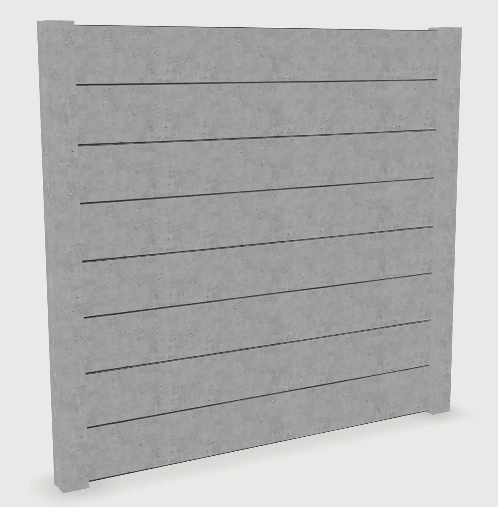 Segmento de muro com painéis de betão lisos riscados